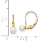 14K Gold Freshwater Pearl Leverback Earrings  Polished Elegance