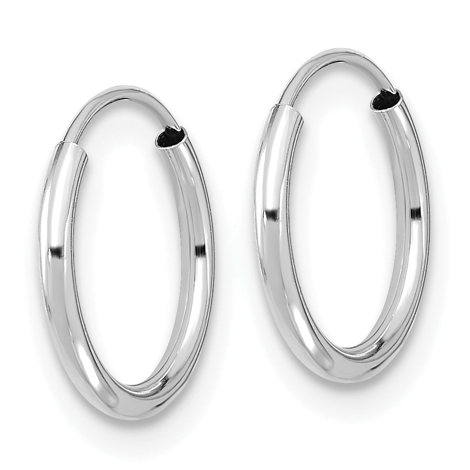 Endless Hoop Earrings in 14K White Gold, 12mm Secondary image