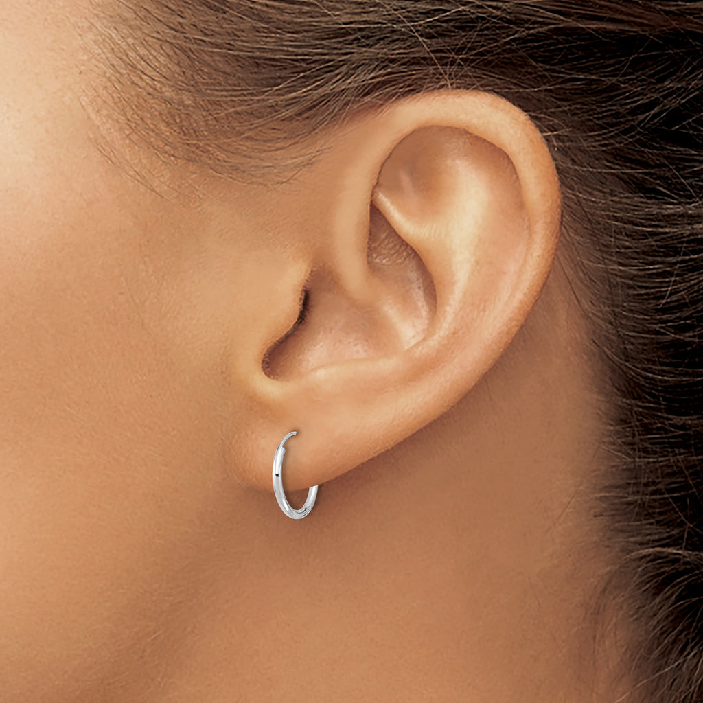 Endless Hoop Earrings in 14K White Gold, 12mm