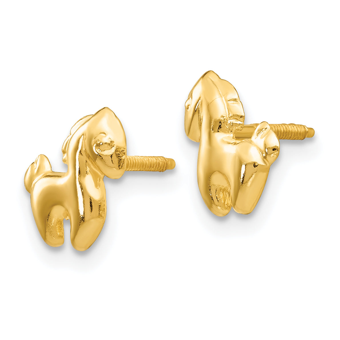 14K Gold Madi K Pony Screwback Earrings  Nickel Free, Polished, Solid Secondary image