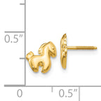 14K Gold Madi K Pony Screwback Earrings  Nickel Free, Polished, Solid