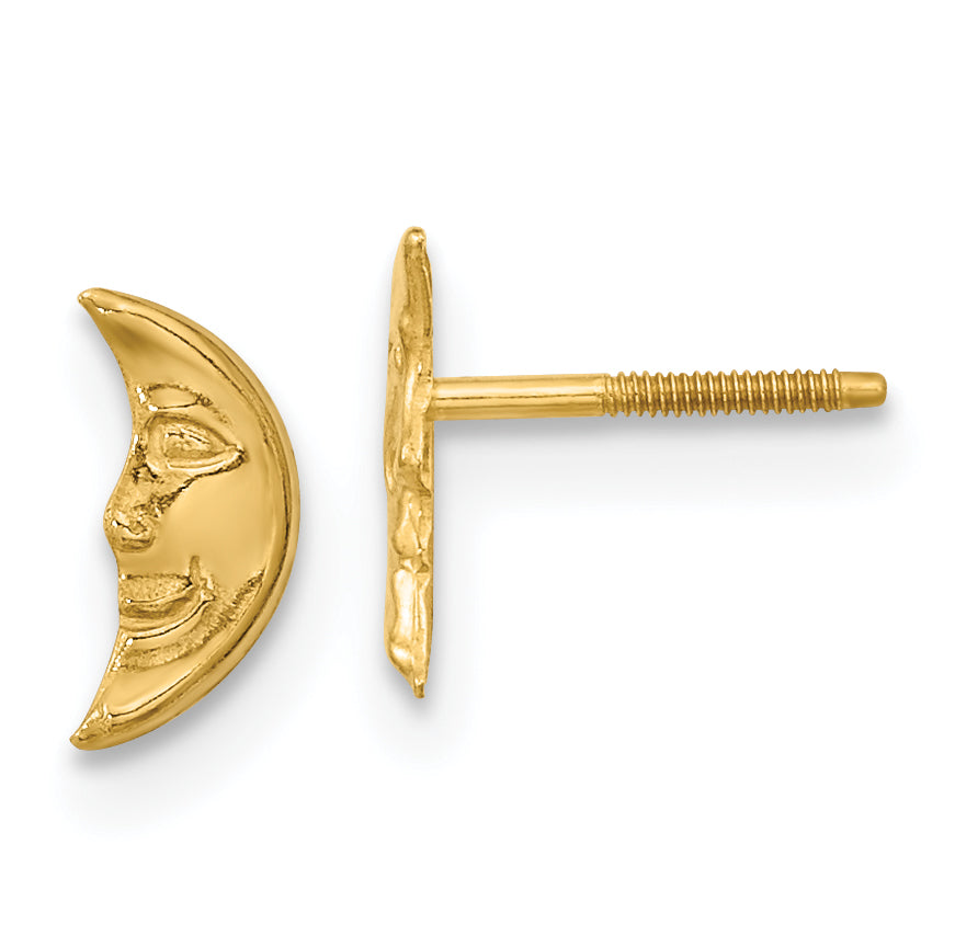 14k Madi K Moon w/ face Post Earrings Main image