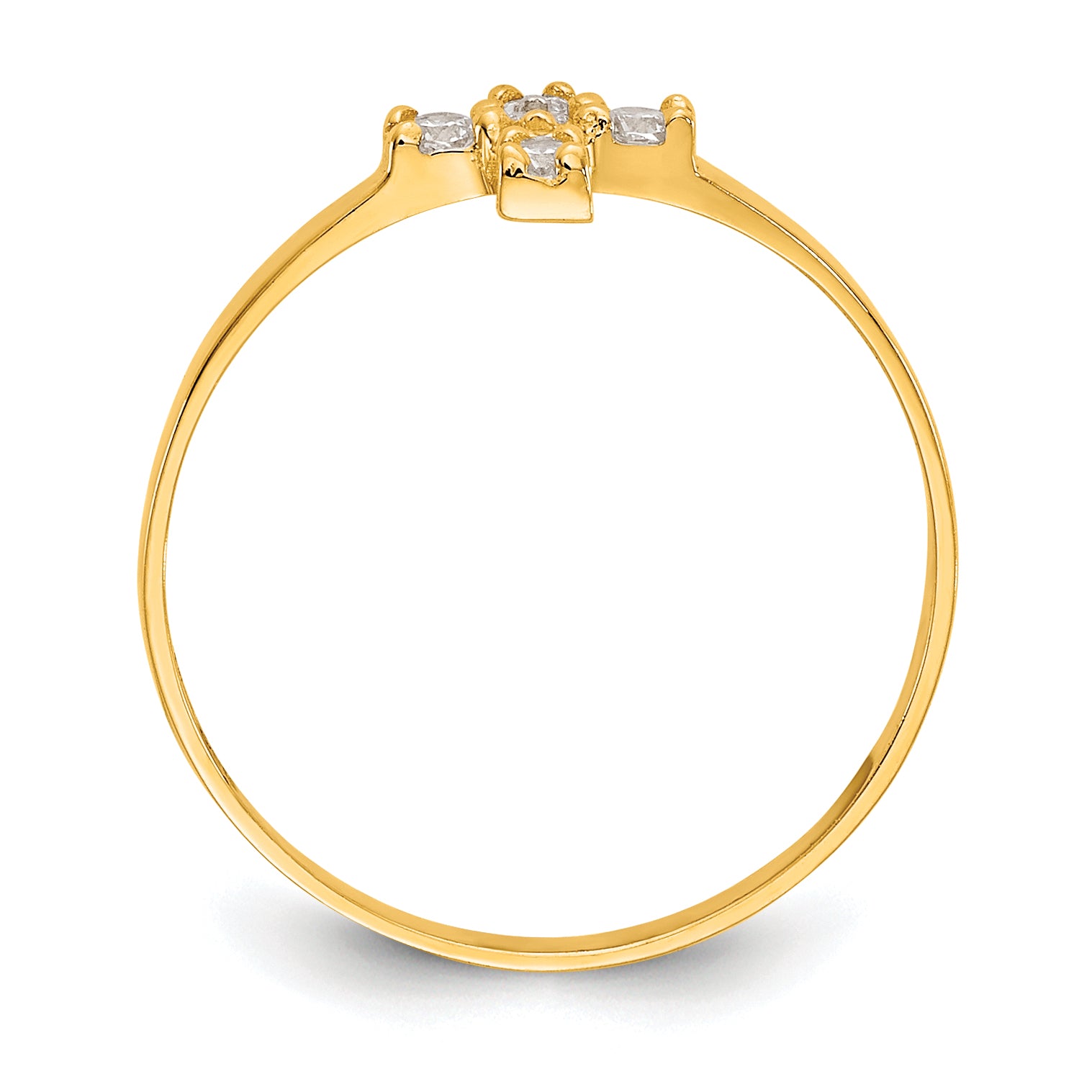 14k Madi K CZ Cross Baby Ring Secondary image