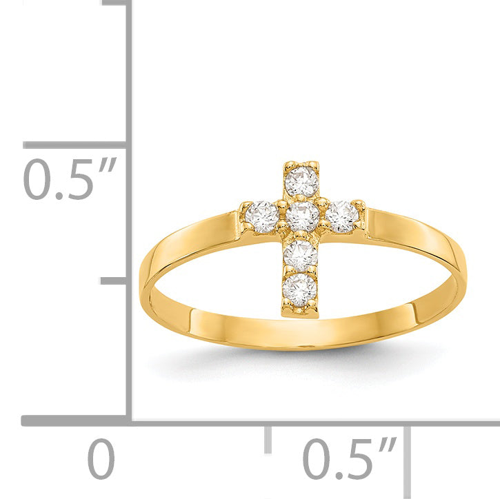 14k Madi K CZ Cross Baby Ring