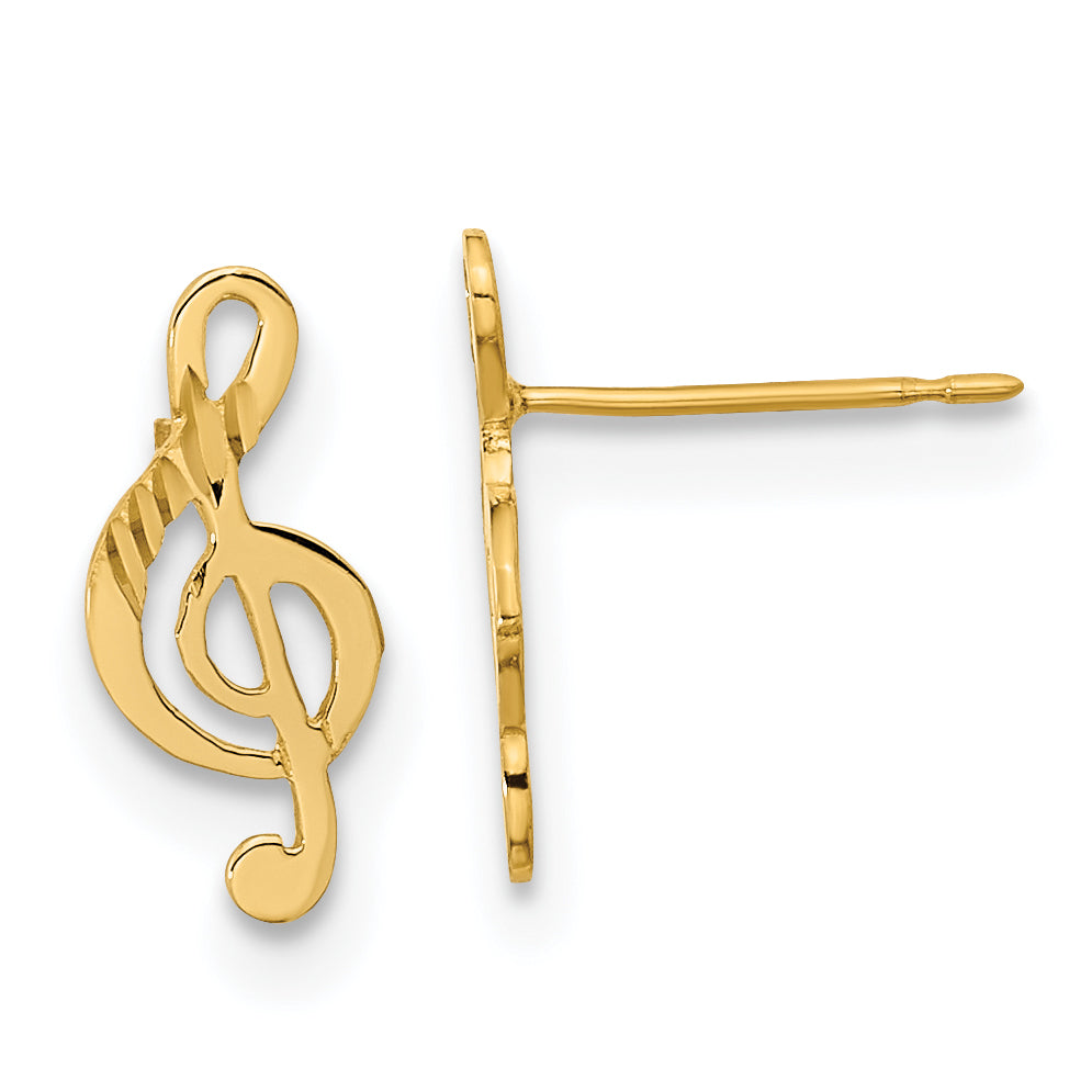 14k Madi K Polished Musical Note Post Earrings Main image