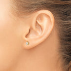 14K Gold Star Earrings with CZ Stones, Polished & Nickel-Free