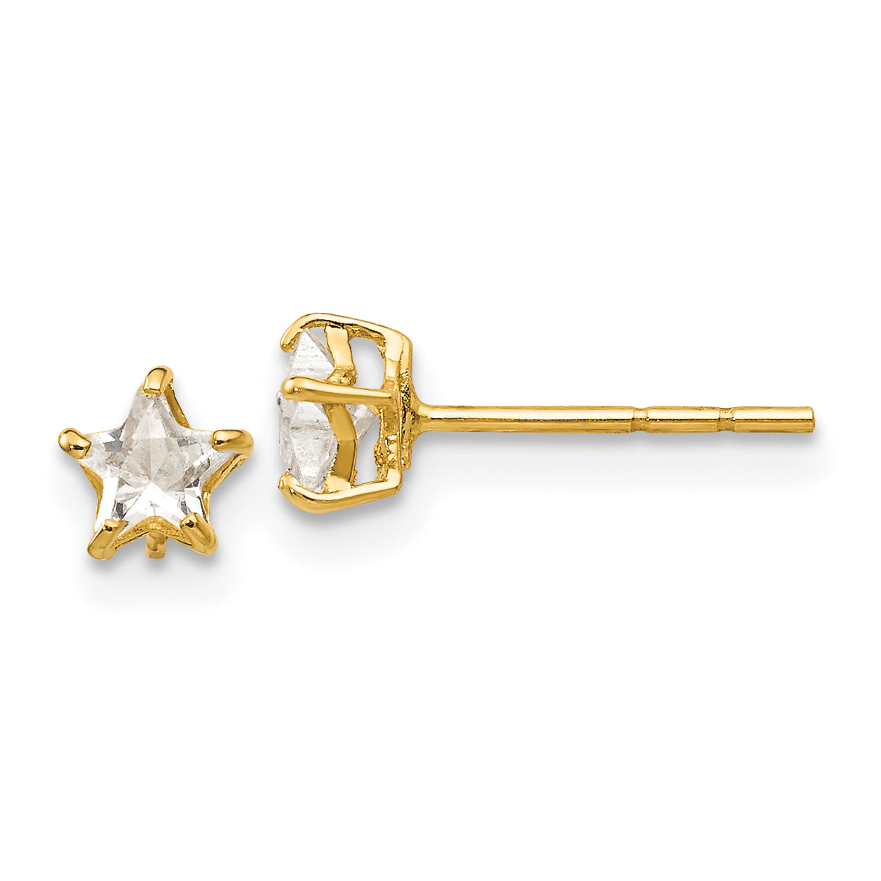 14k Madi K CZ 4mm Star Post Earrings Main image