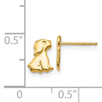 14K Gold Polished Sitting Dog Earrings for Women  Nickel Free, Petite & Solid