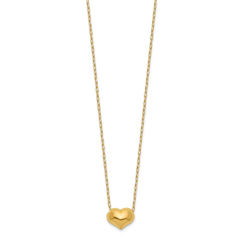 14K Madi K Small Hollow Heart With  Chain and 1in ext. Necklace