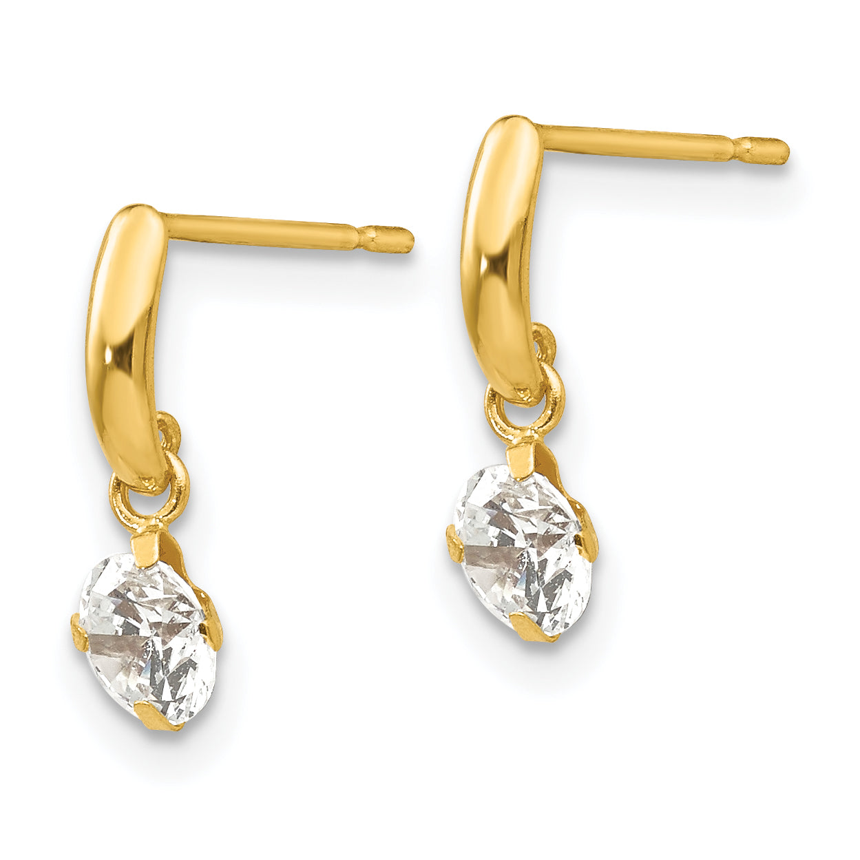 14K Gold Madi K CZ Dangle Earrings for Girls  Polished, Nickel-Free Secondary image