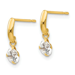 14K Gold Madi K CZ Dangle Earrings for Girls  Polished, Nickel-Free