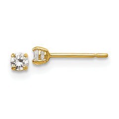 14k Madi K 2.5mm Round CZ Basket Set Stud Earrings