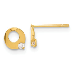 14k Madi K CZ Children's Circle Post Earrings