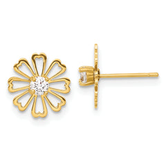 14k Madi K CZ Children's Flower Post Earrings