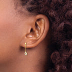 14K Gold CZ Flower Dangle Earrings for Girls  Polished, Nickel-Free