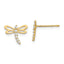 14k Madi K CZ Children's Dragonfly Post Earrings