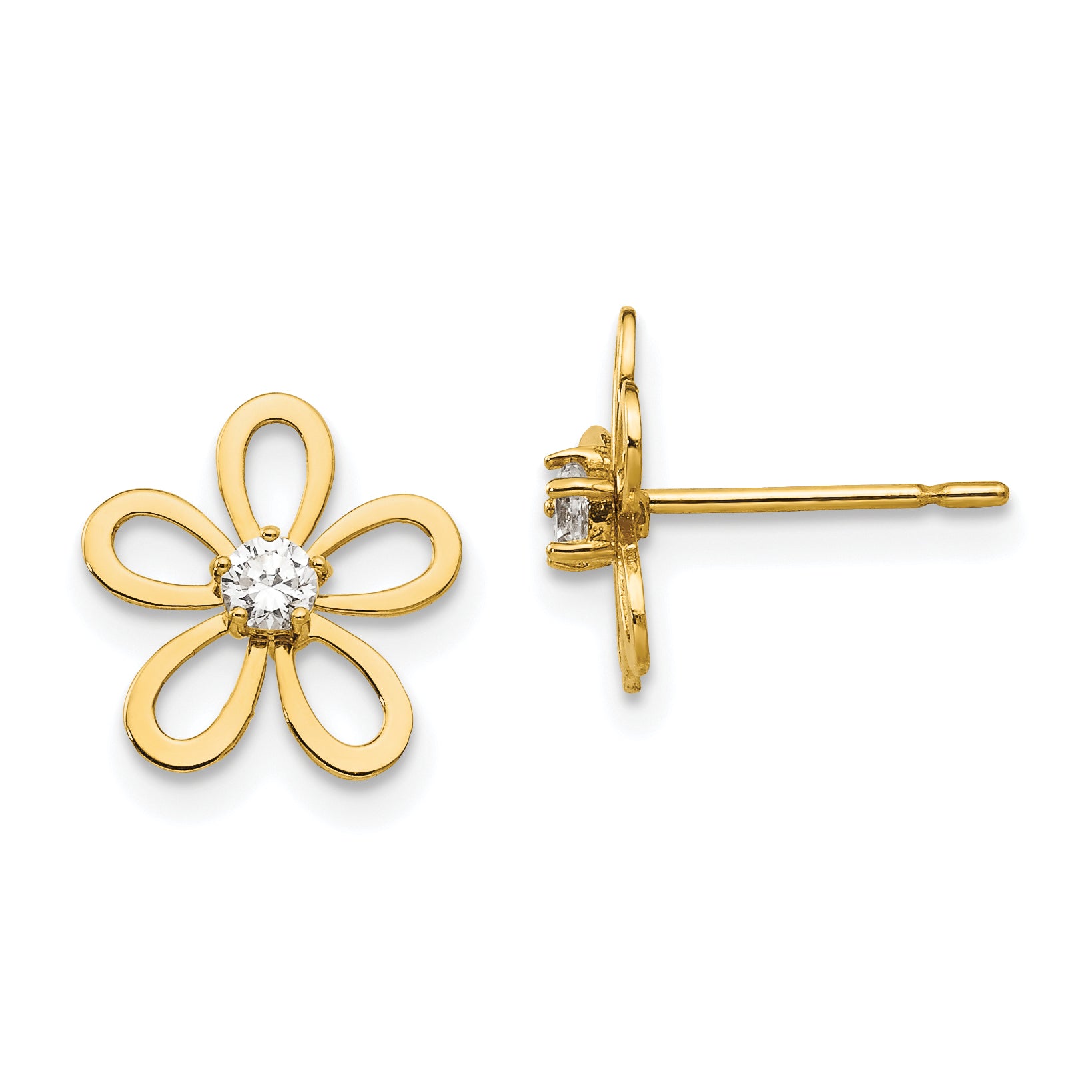 14k Madi K CZ Children's Flower Post Earrings Main image
