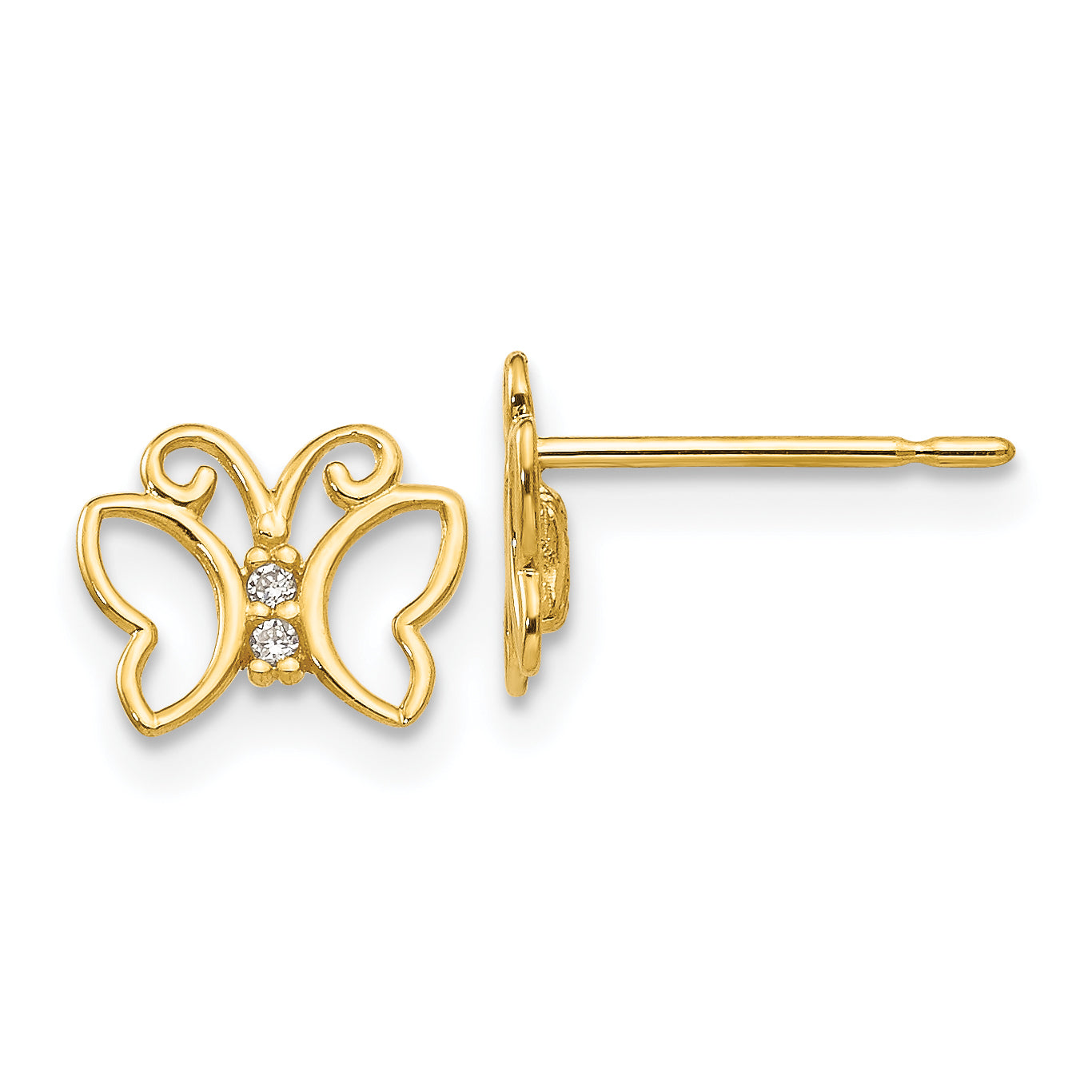 14k Madi K CZ Children's Butterfly Post Earrings Main image
