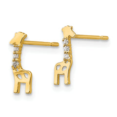 14k Madi K CZ Giraffe Post Earrings