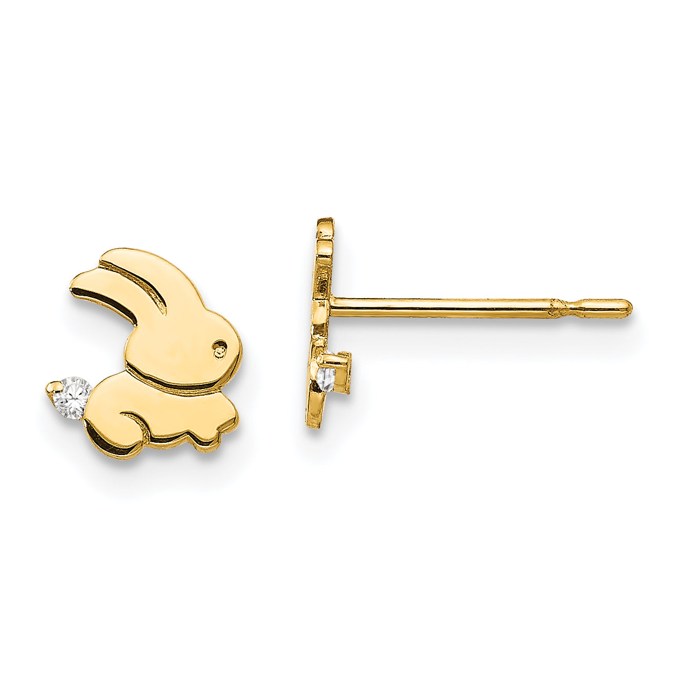 14k Madi K CZ Children's Bunny Post Earrings Main image