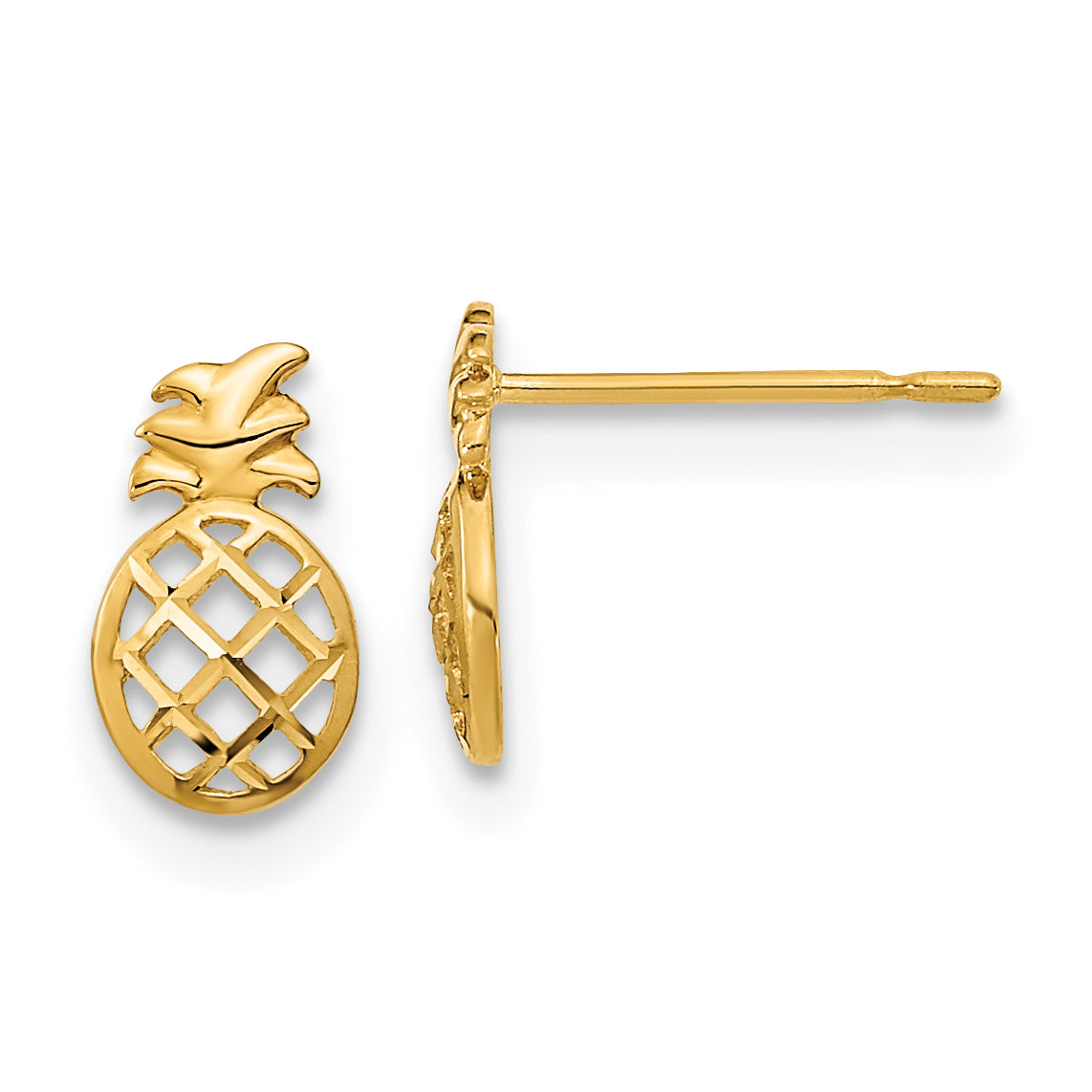 14k Madi K D/C Children's Pineapple Post Earrings Main image