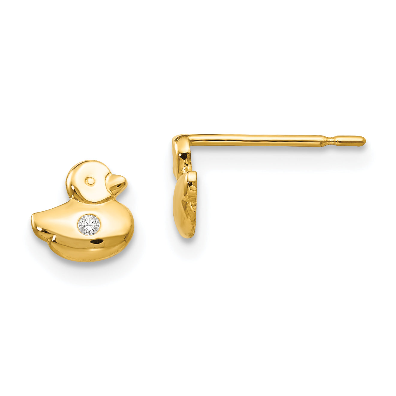 14k Madi K CZ Children's Duck Post Earrings Main image
