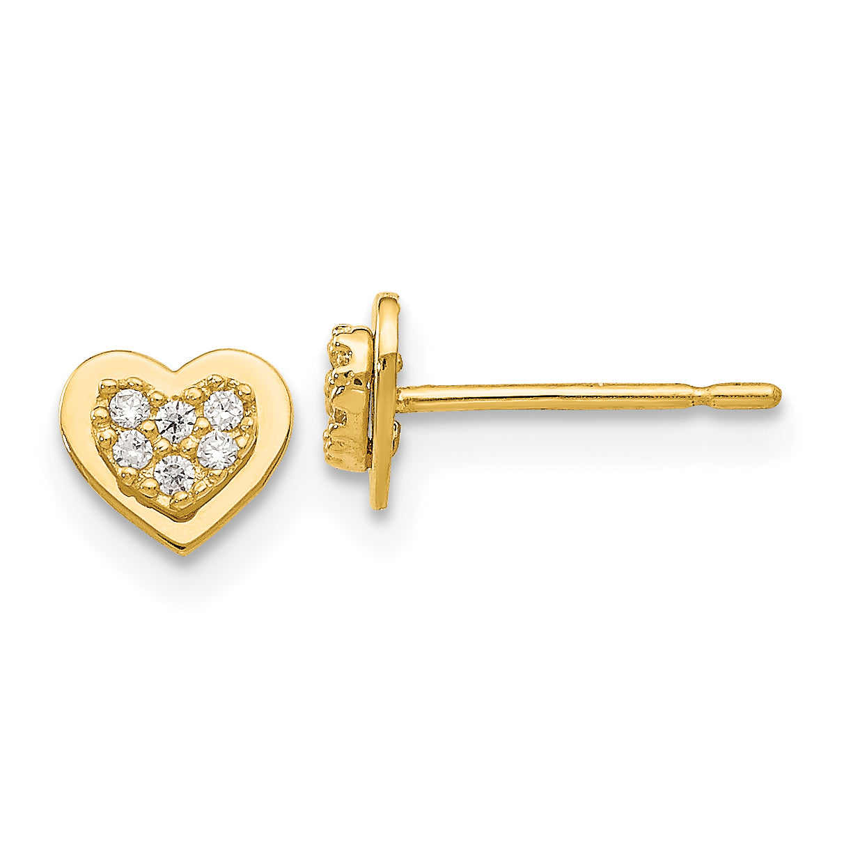 14k Madi K CZ Children's Heart Post Earrings Main image