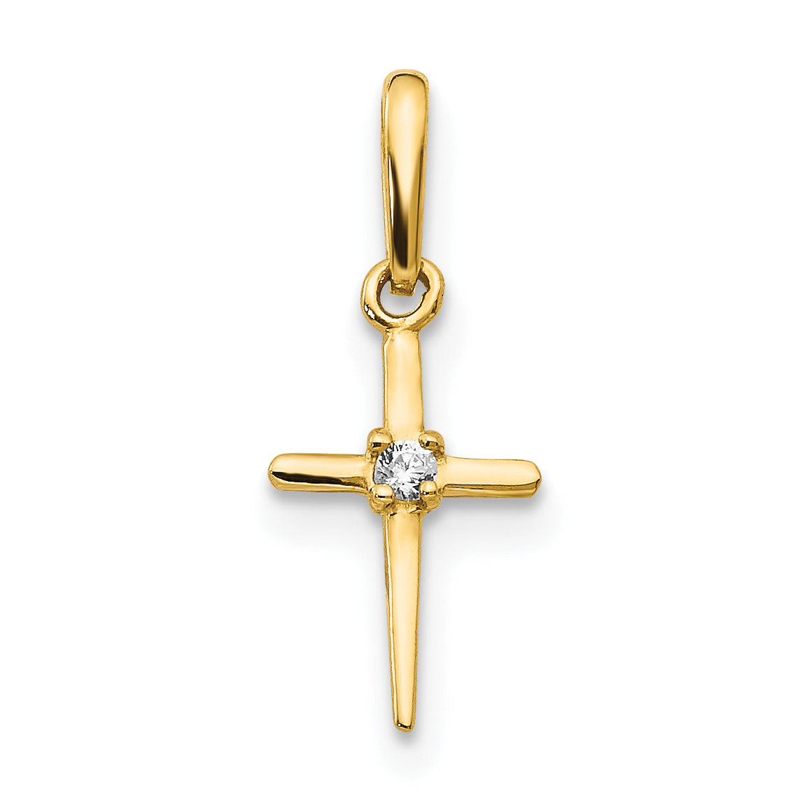 14k Madi K CZ Children's Cross Pendant Main image