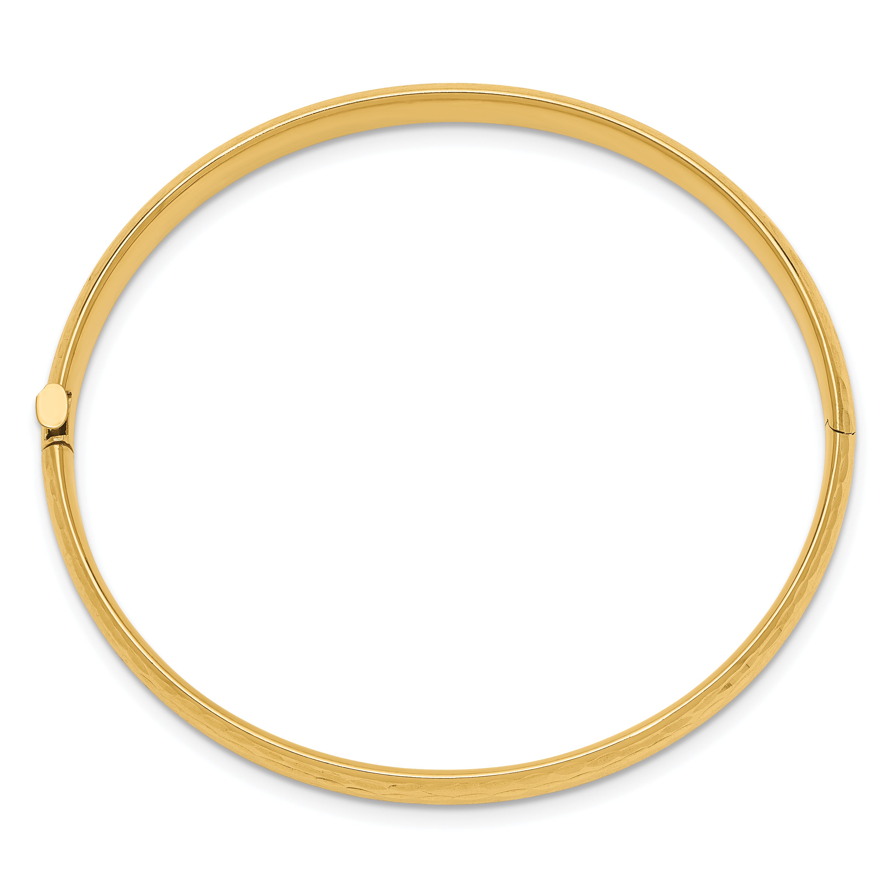 14k Madi K Kids Polished Hammered 5mm Hinged Child's Bangle Secondary image