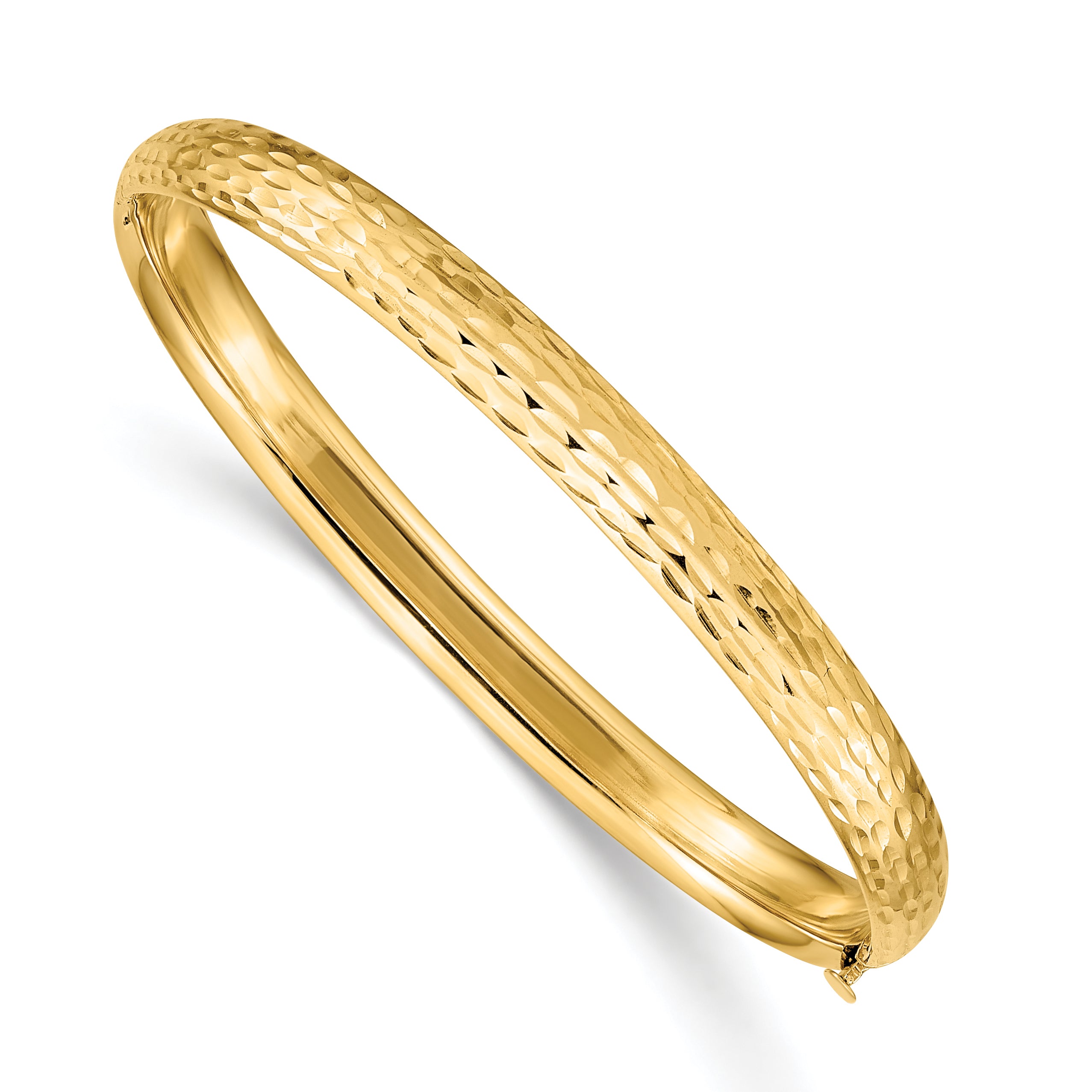 14k Madi K Kids Polished Diamond-cut 5mm Hinged Child's Bangle Main image