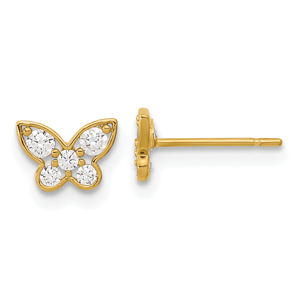 14k Madi K Madi K Kids CZ Butterfly Post Earrings Main image