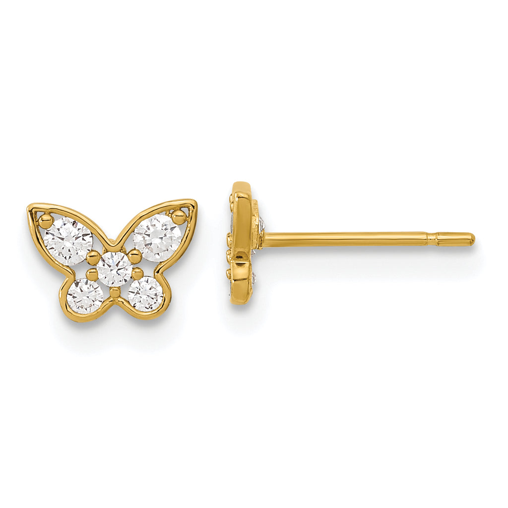14k Madi K Madi K Kids CZ Butterfly Post Earrings