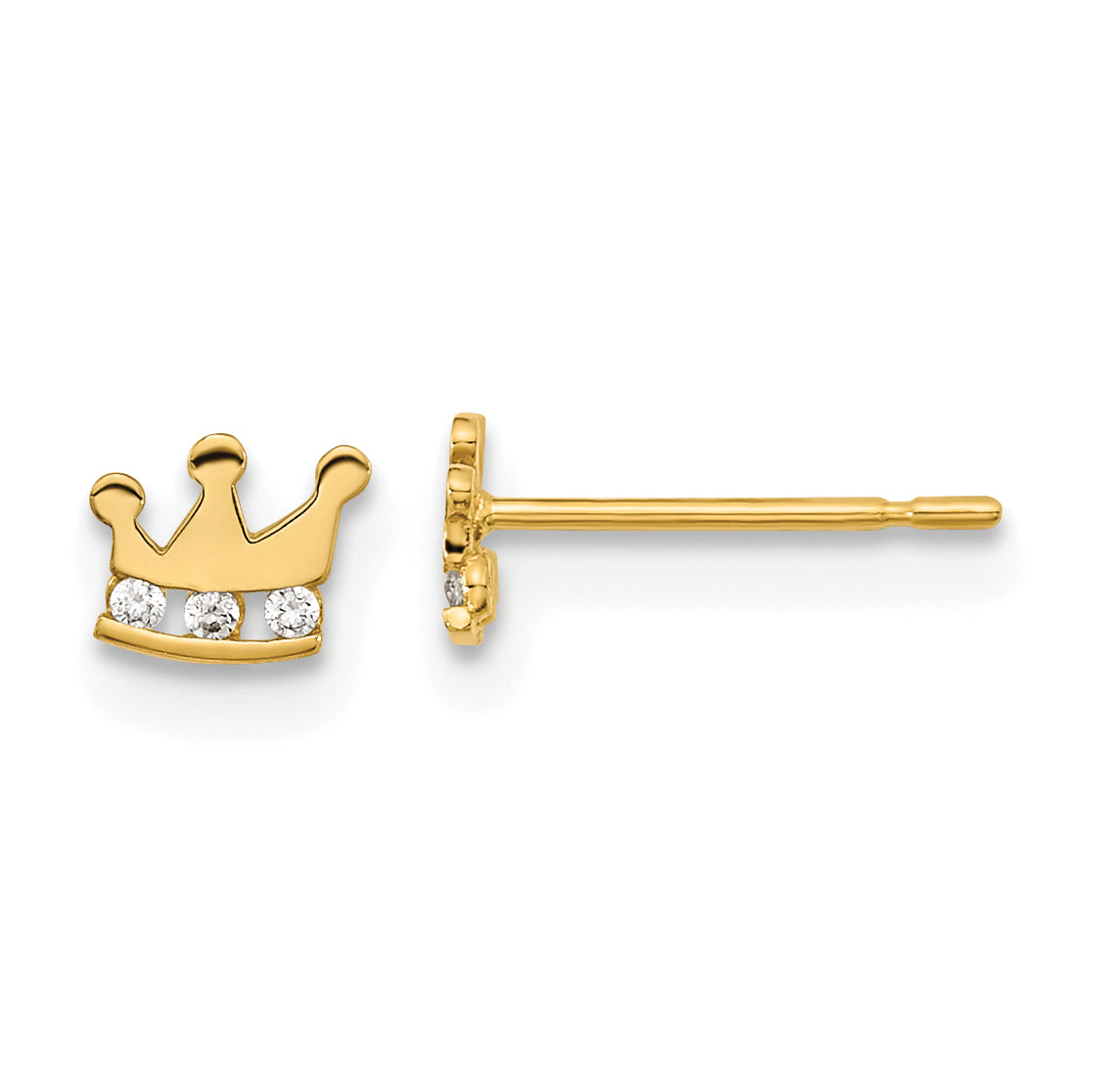 14k Madi K Kids CZ Crown Post Earrings Main image