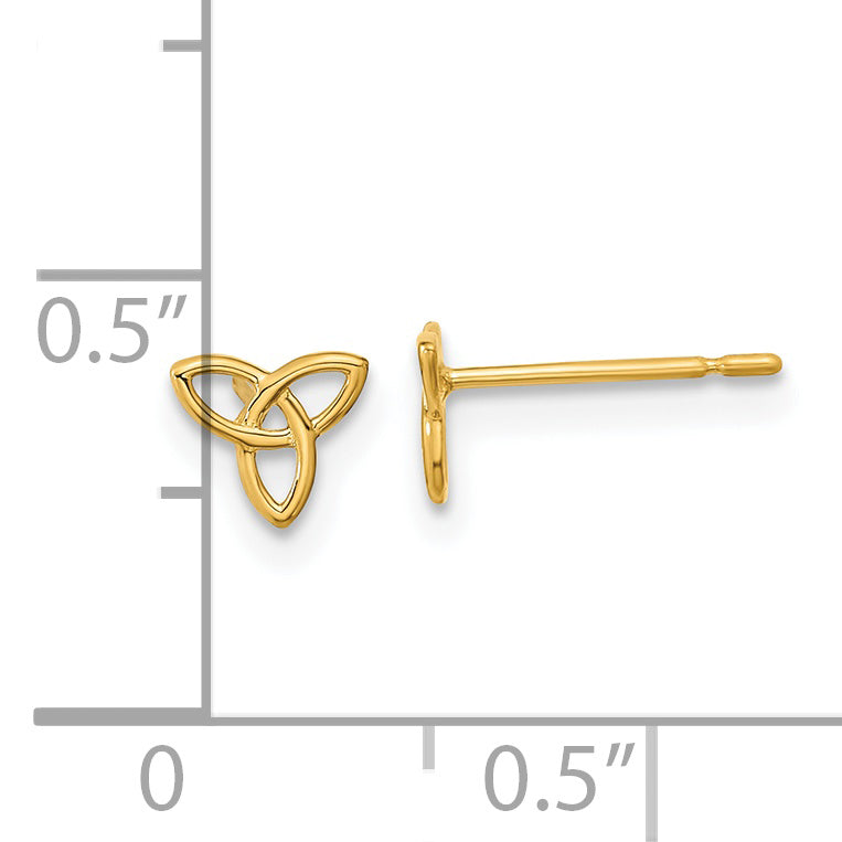14K Gold Celtic Knot Earrings for Kids  Polished & Nickel-Free
