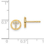 14k Madi K CZ Diamond-Cut Circle Cross Post Earrings