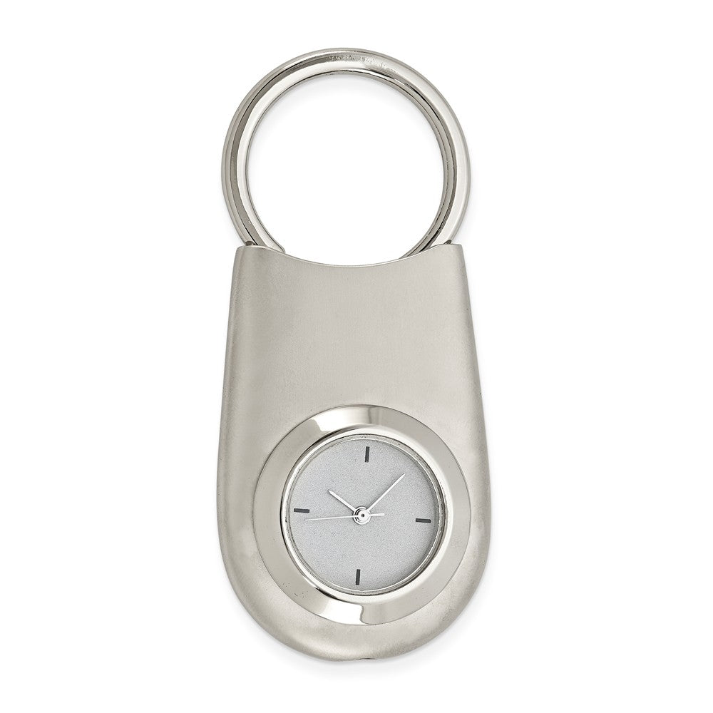 Nickel-plated Oval Clock Key Ring