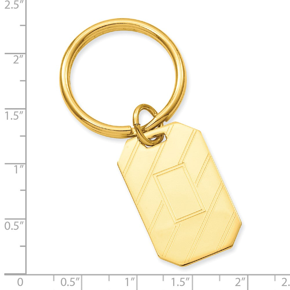 Gold-Plated Men's Key Ring with Engravable Polished Finish Gift Ready Secondary image