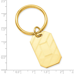 Gold-plated Kelly Waters Etched Diagonal Line Key Ring