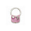 Silver-tone Angel With Crystals Pink Enamel Key Fob