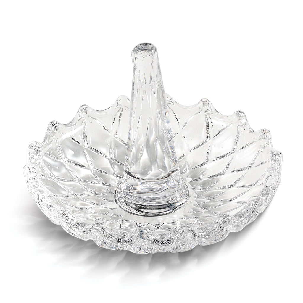 Round Ring Holder in Clear Glass