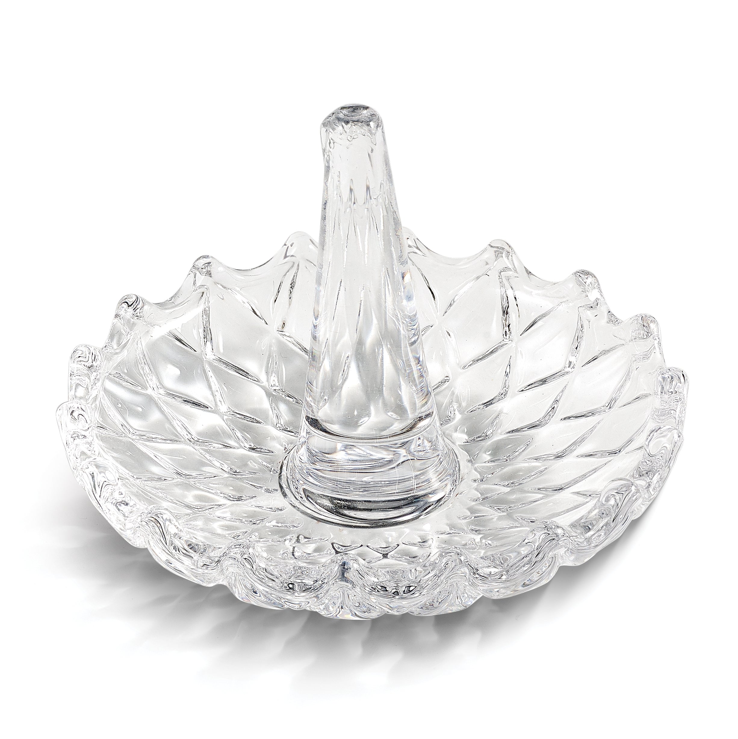 Round Ring Holder in Clear Glass