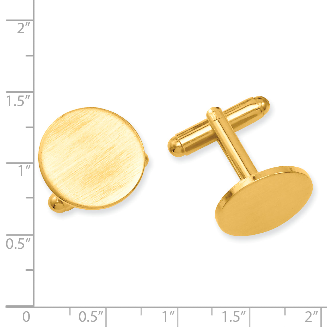 Gold-Plated Satin Round Engravable Cuff Links by Kelly Waters Secondary image