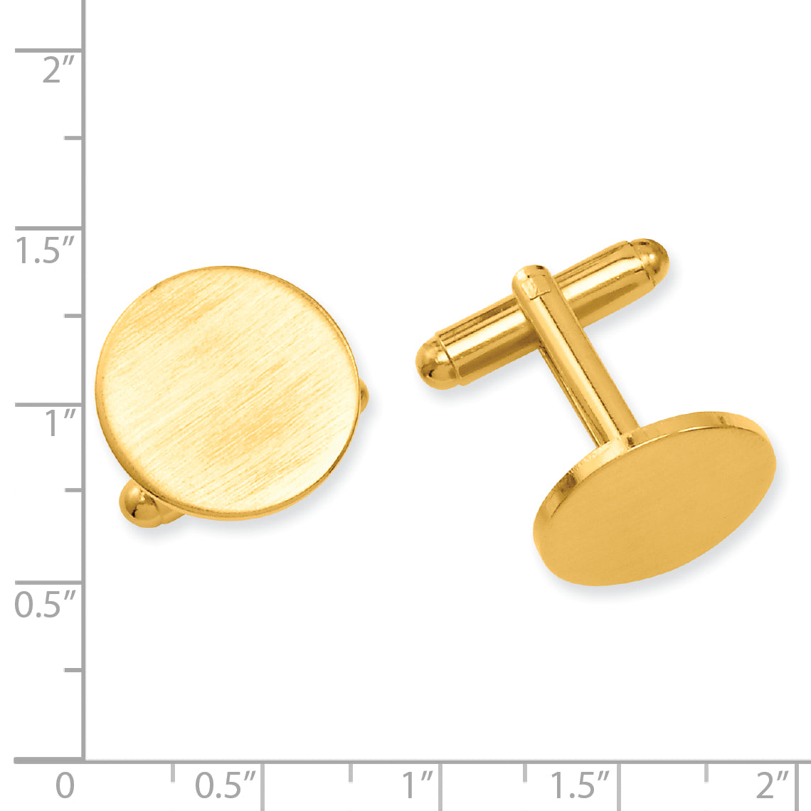 Kelly Waters Gold-plated Satin Round Engravable Cuff Links