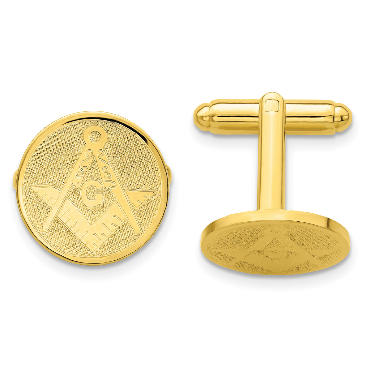 Kelly Waters Gold-plated Round Masonic Cuff Links