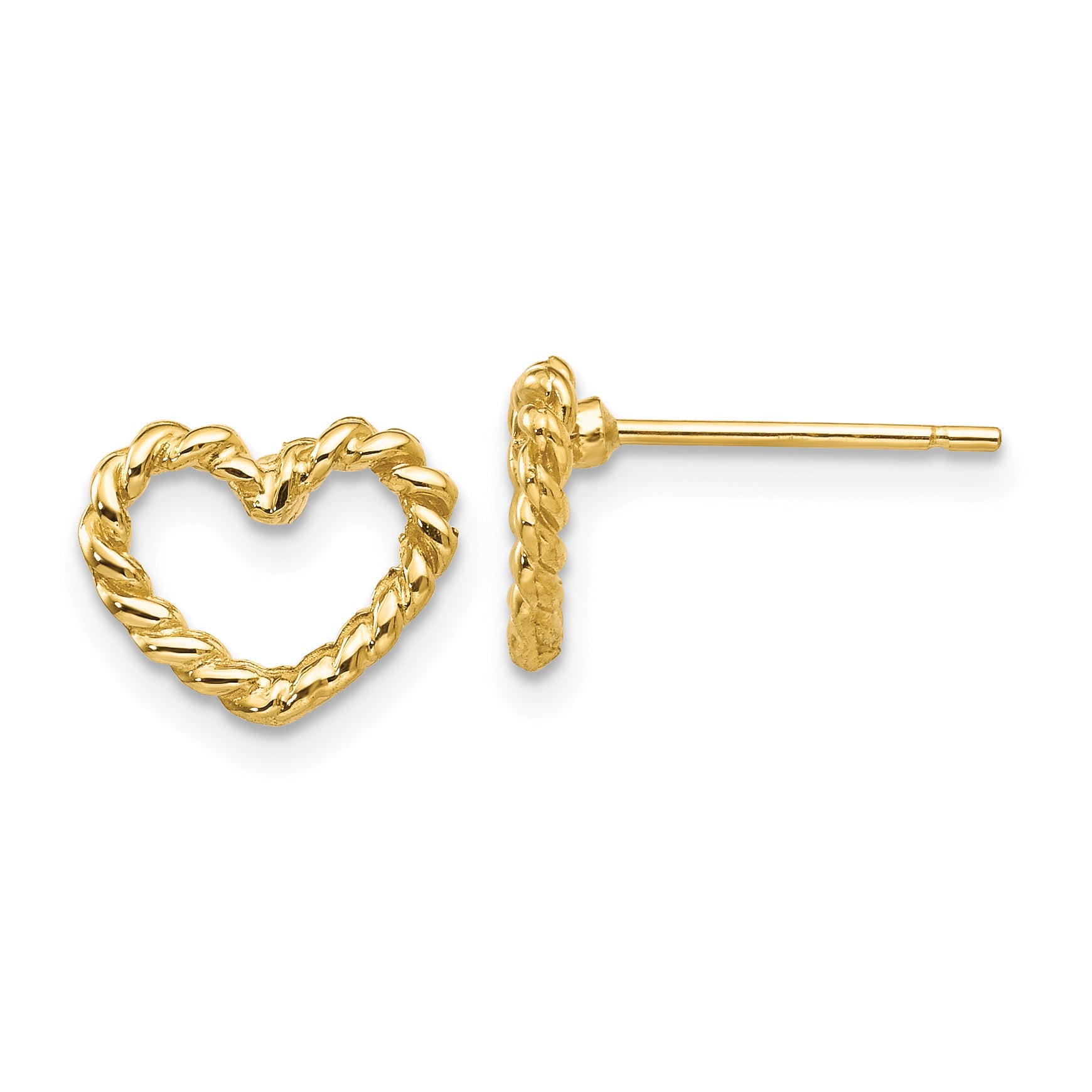 14k Heart Post Earrings Main image
