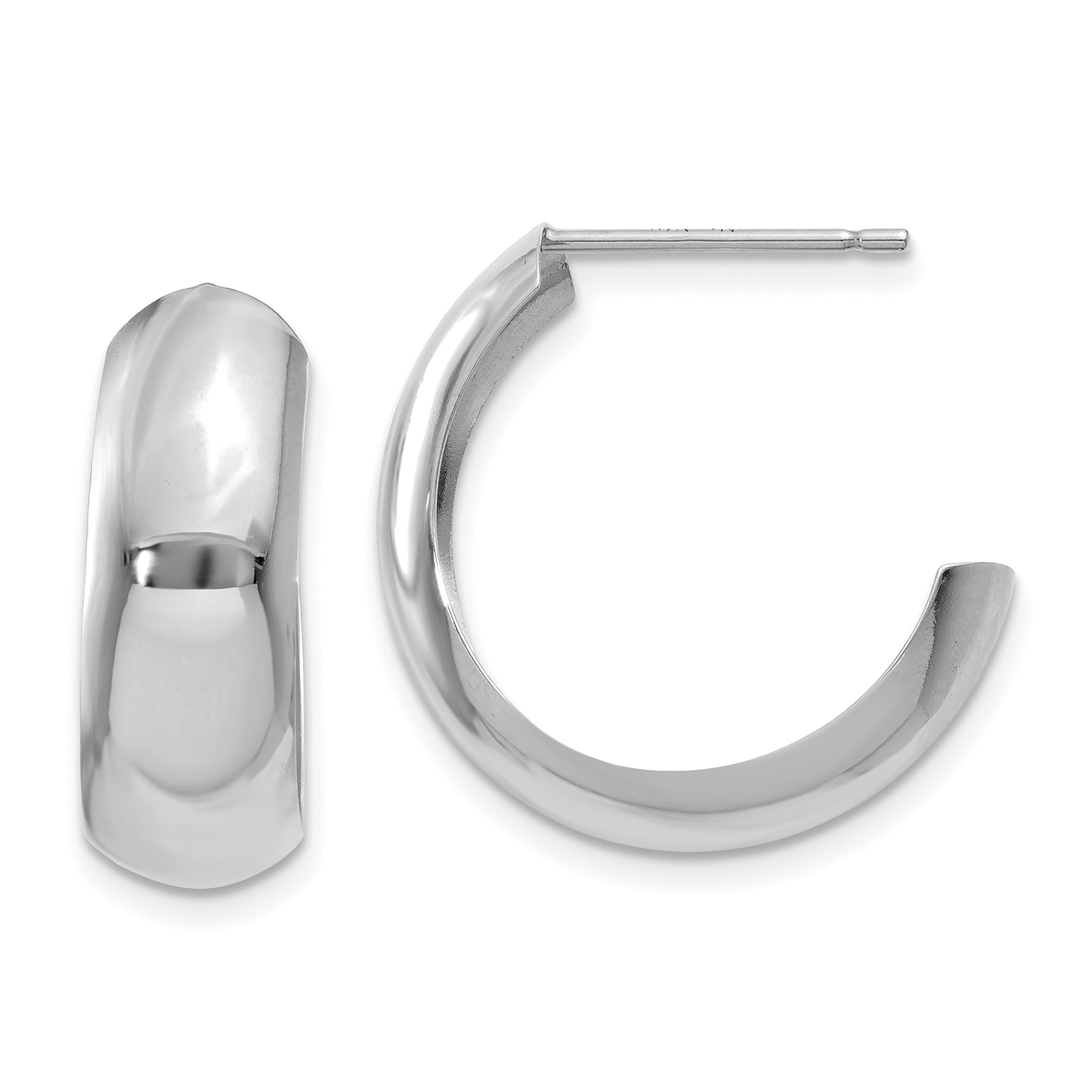 14k White Gold Hoop Earrings Main image