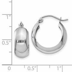14K White Gold Polished Fancy Hoop Earrings with Rhodium Finish  Elegant and Timeless