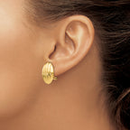 14K Gold Polished Button Earrings with Omega Back  Elegant and Lightweight