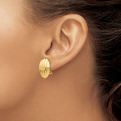14K Gold Polished Button Earrings with Omega Back  Elegant and Lightweight