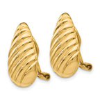 14K Gold Non-Pierced Button Earrings with Polished Finish  Elegant and Lightweight